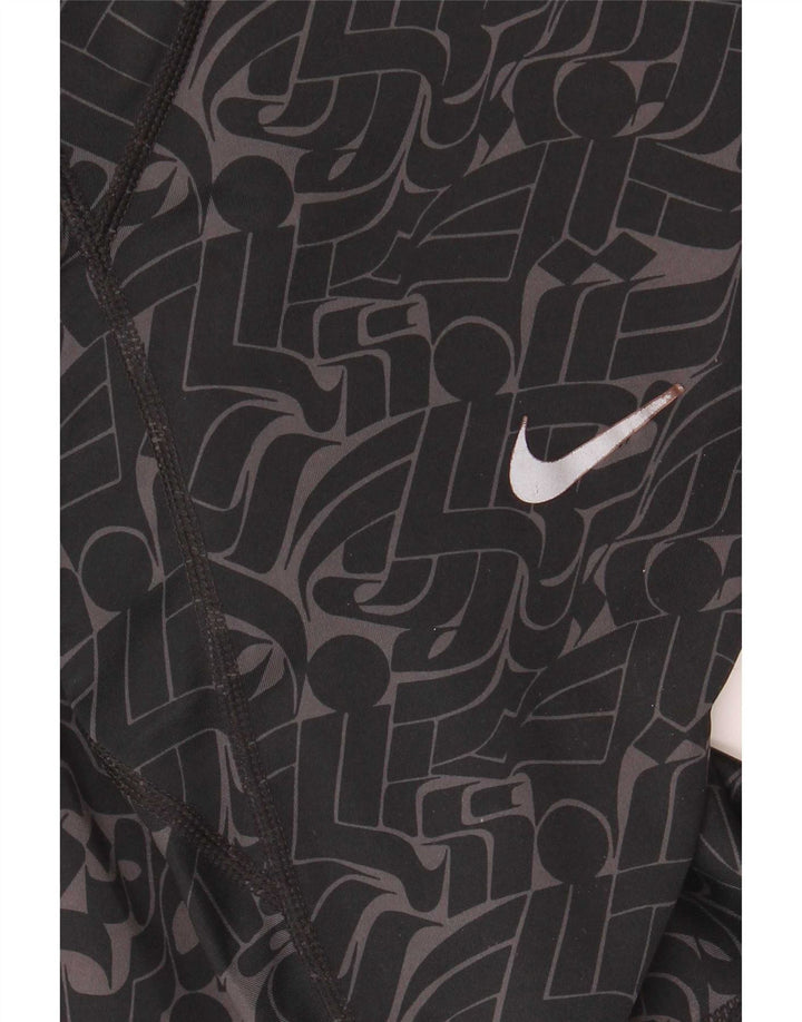 Leggings Nike Dri Fit UK 14 Médio Preto Geométrico Poliéster