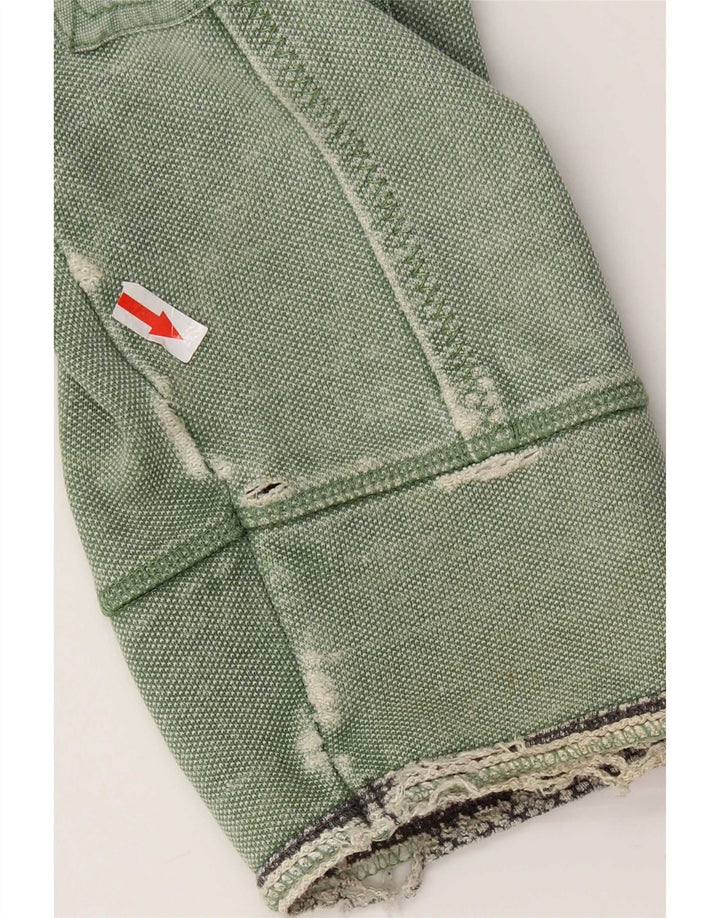 Fat Face Masculino Zip Neck Moletom Jumper Médio Algodão Verde