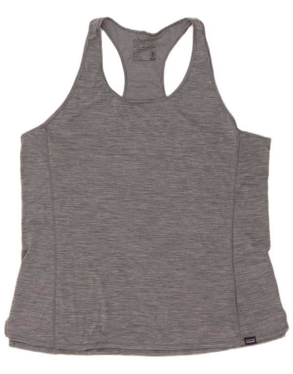 Top colete feminino Patagonia UK 18 XL poliéster manchado cinza