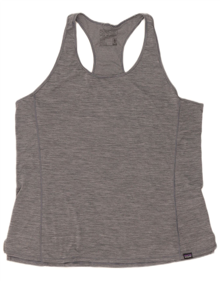 Top colete feminino Patagonia UK 18 XL poliéster manchado cinza