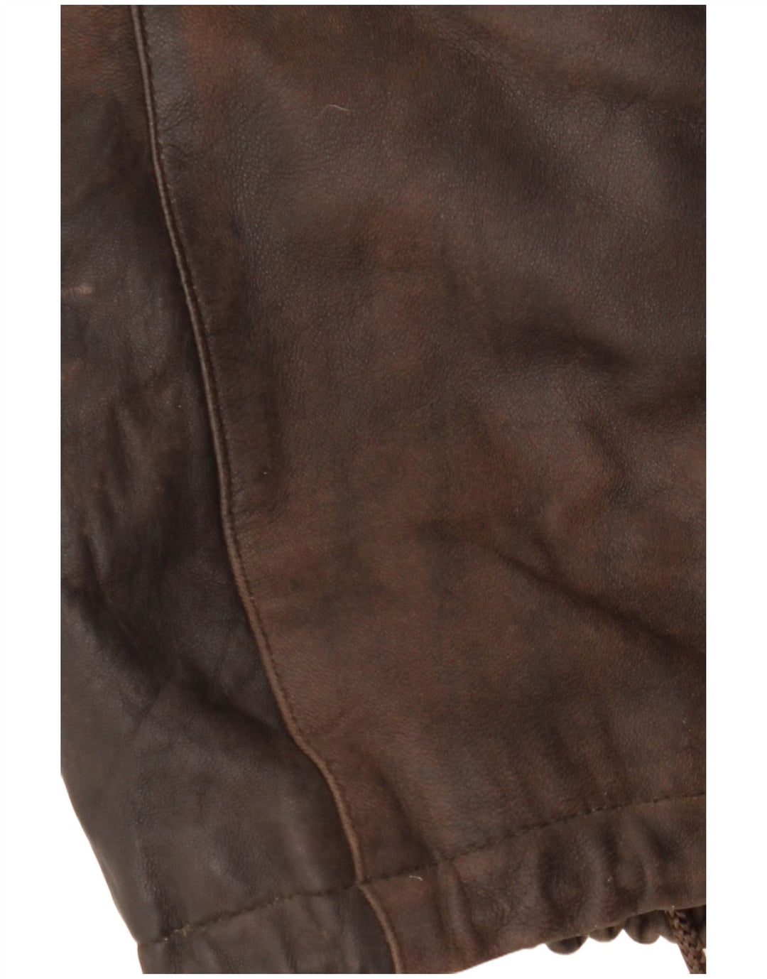 Casaco feminino de couro com capuz VINTAGE EU 38 couro marrom médio