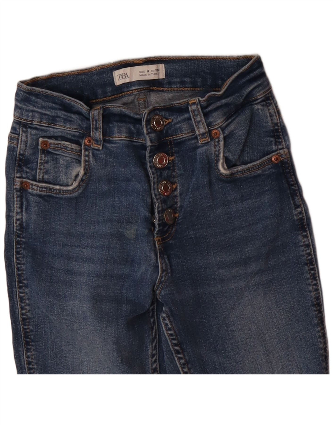 Zara Meninas Jeans Bootcut 8-9 Anos W22 L4 Azul