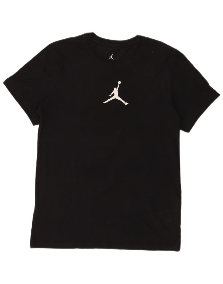 Jordan Mens Dri Fit Camiseta Top Médio Algodão Preto