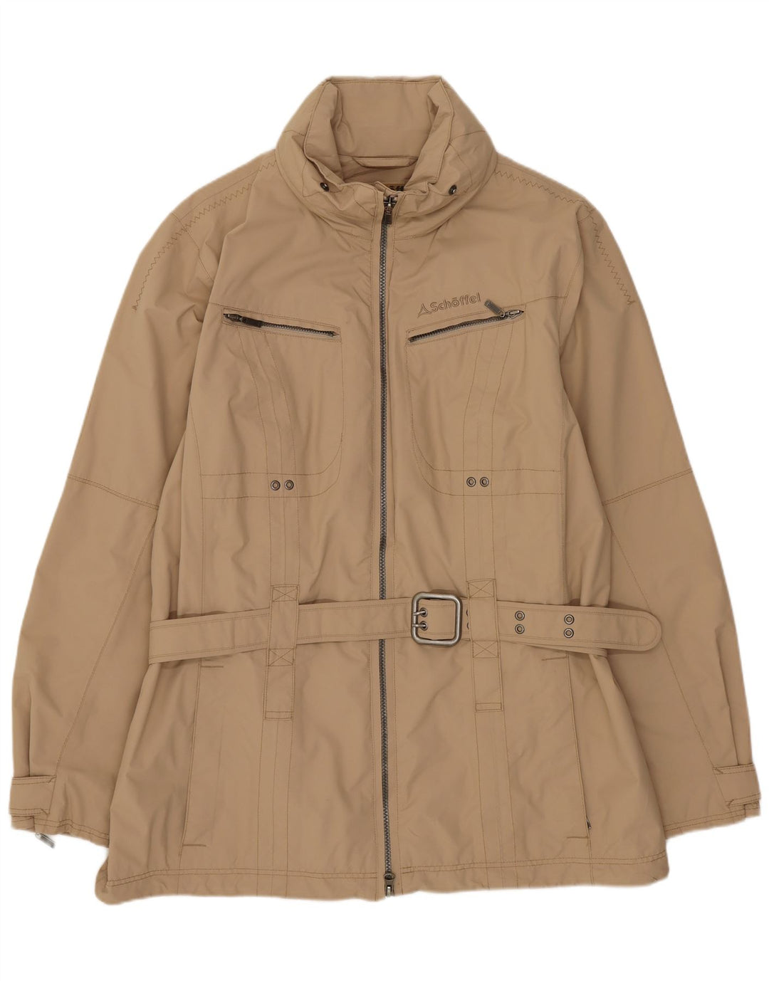 Jaqueta de chuva feminina com capuz Schoffel UK 16 grande bege