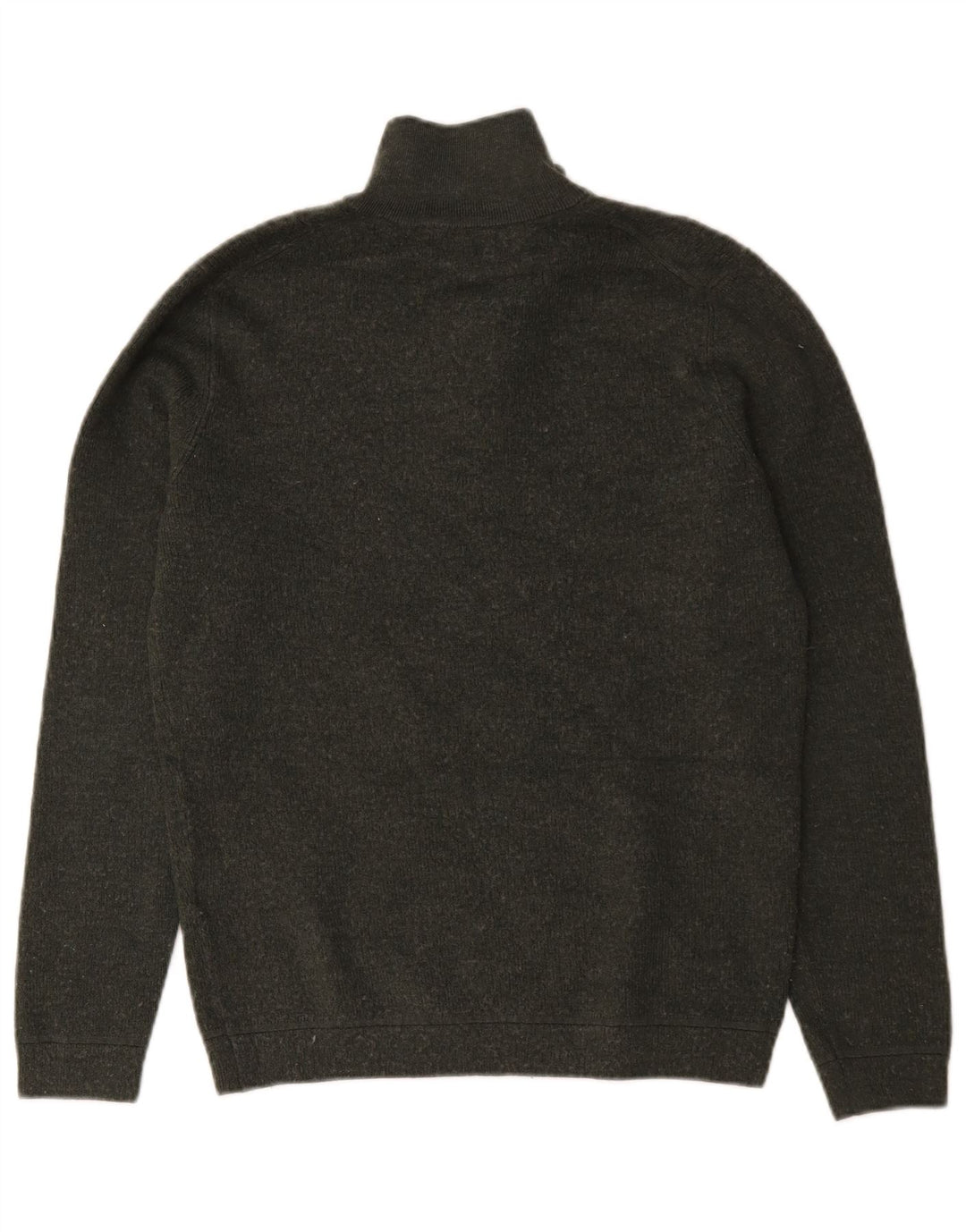 Suéter masculino Superdry com zíper e gola média, lã Merino cáqui média