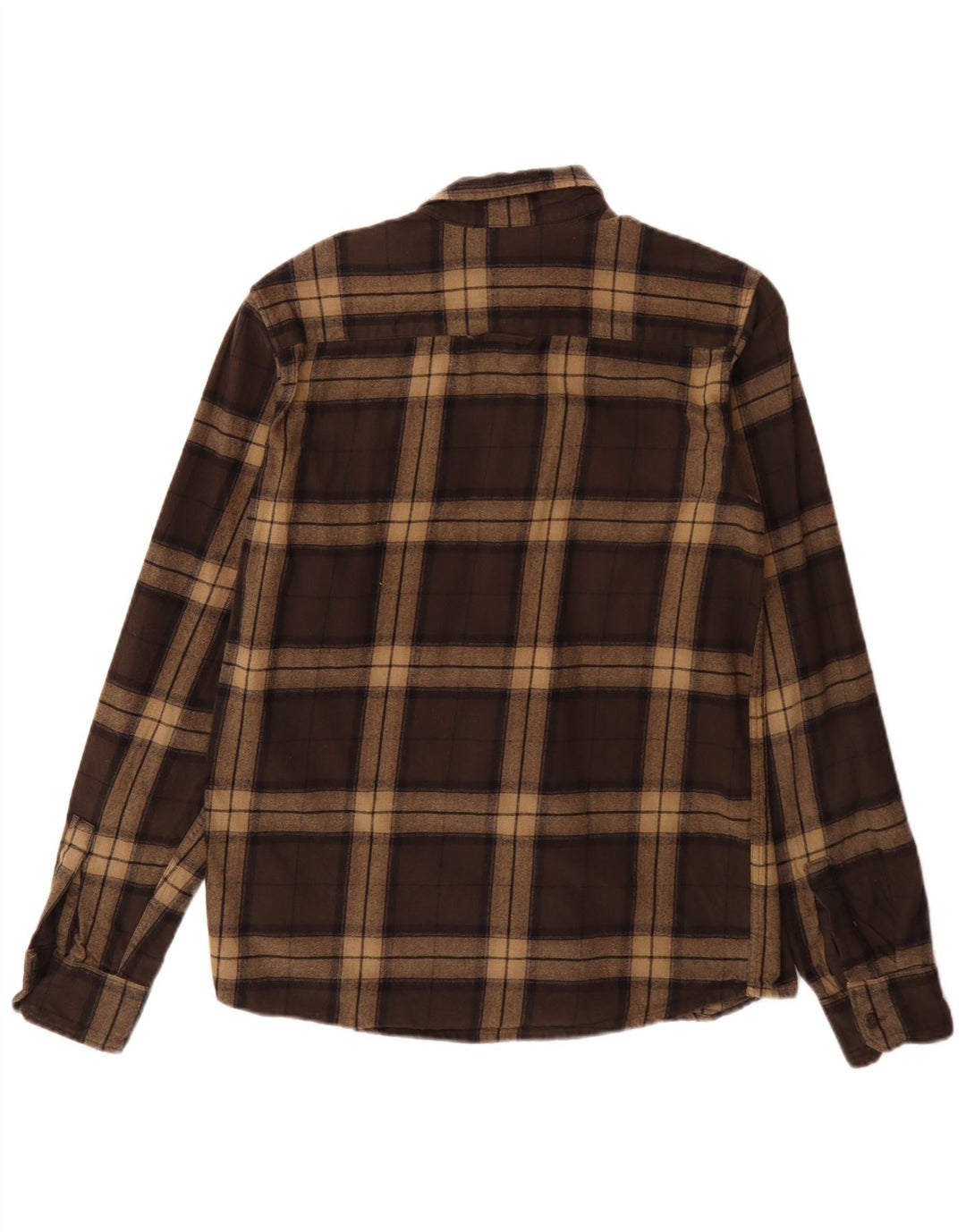 Camisa masculina de flanela Dickies pequena marrom xadrez de algodão