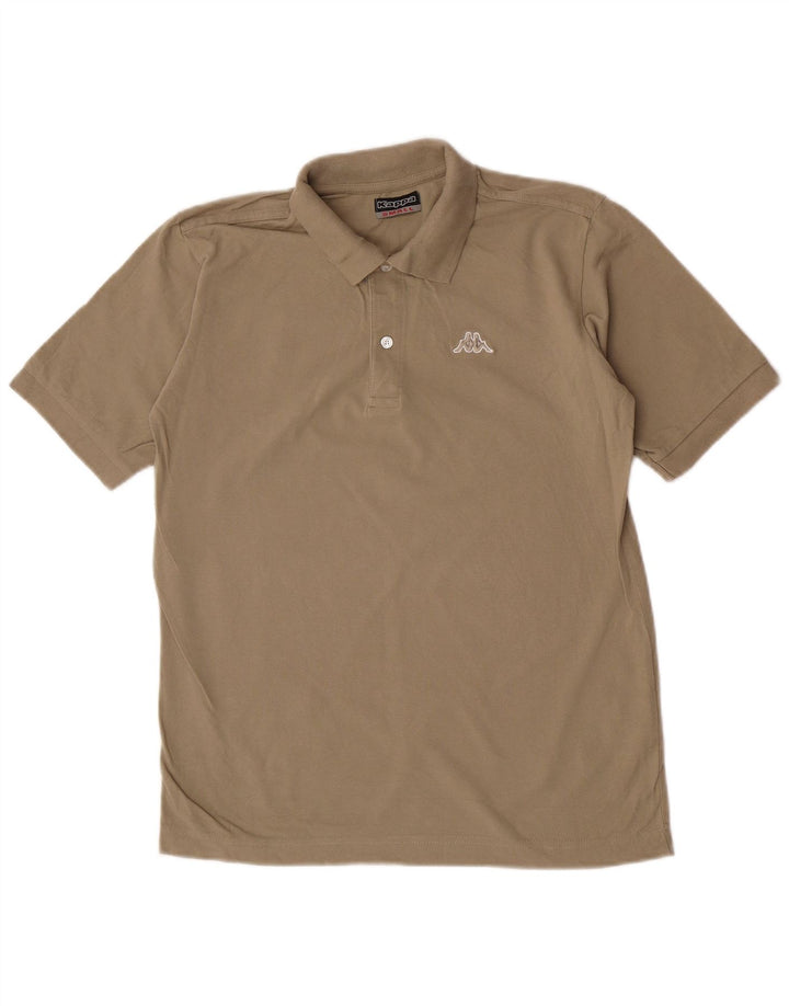 Camisa polo masculina Kappa pequena algodão bege