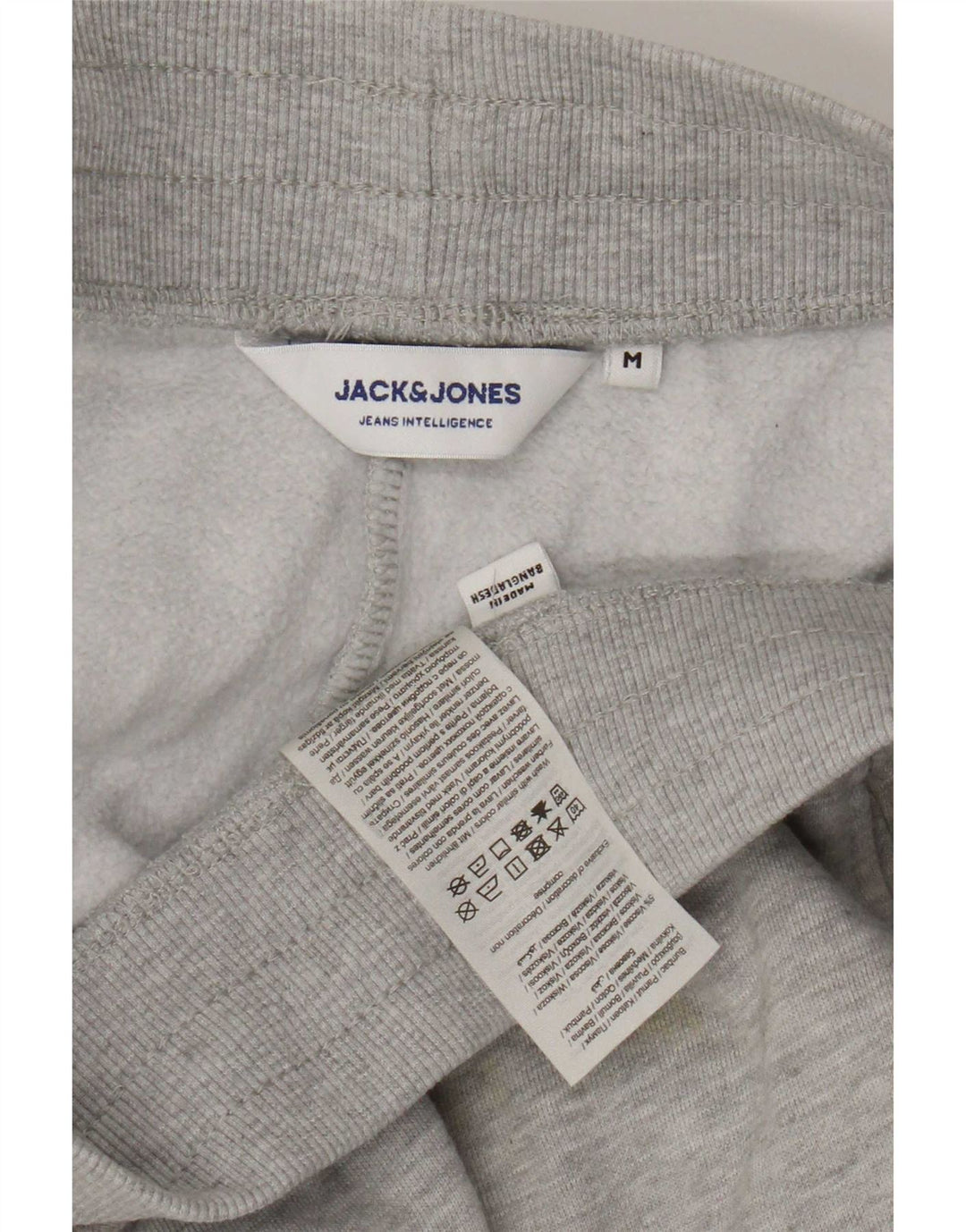 Calça de treino masculina Jack & Jones Joggers cinza médio algodão manchado