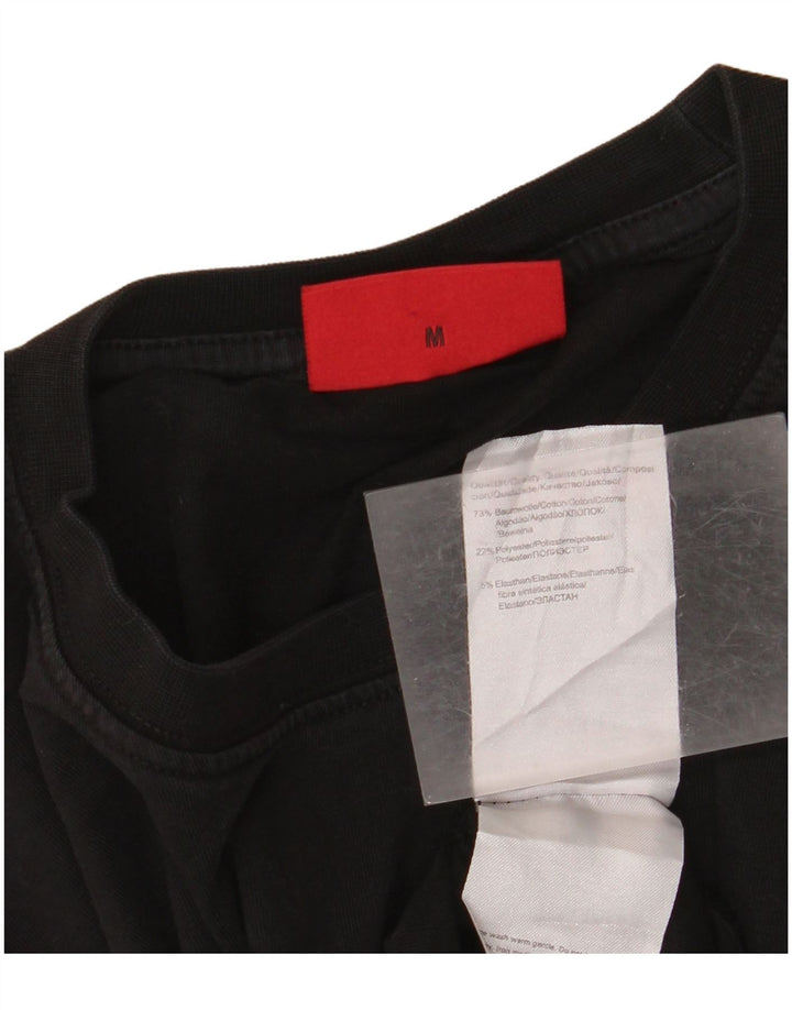 Camiseta gráfica masculina Hugo Boss Top médio algodão preto