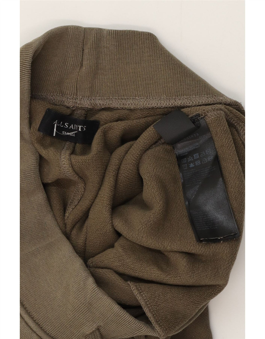 Calça de treino masculina ALL SAINTS, joggers, pequeno, cáqui, algodão