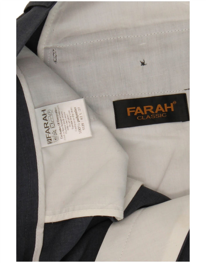 Farah Calça masculina reta cortada W42 L27 poliéster cinza