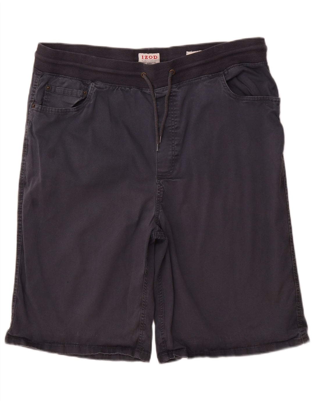 IZOD Mens Regular Fit Shorts W42 2XL Algodão Azul Marinho