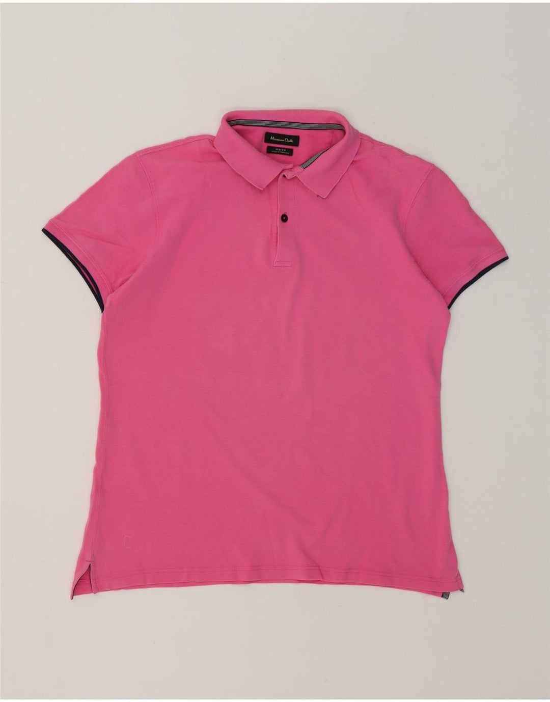 Camisa polo masculina Massimo Dutti Slim Fit grande rosa