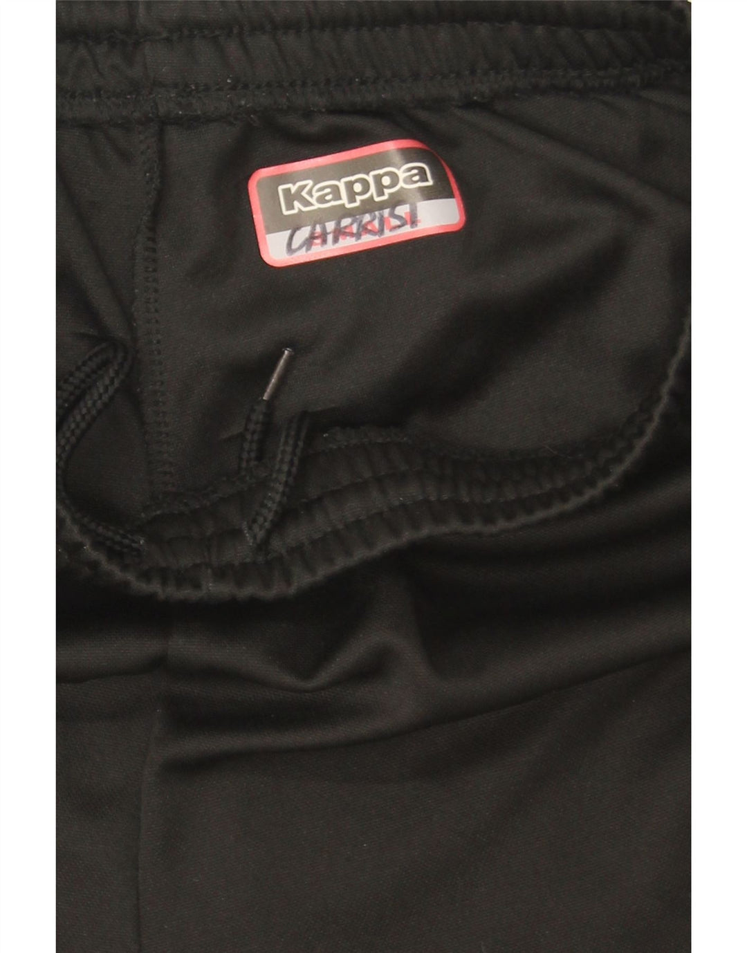 Calça de treino masculina Kappa pequena preta de poliéster