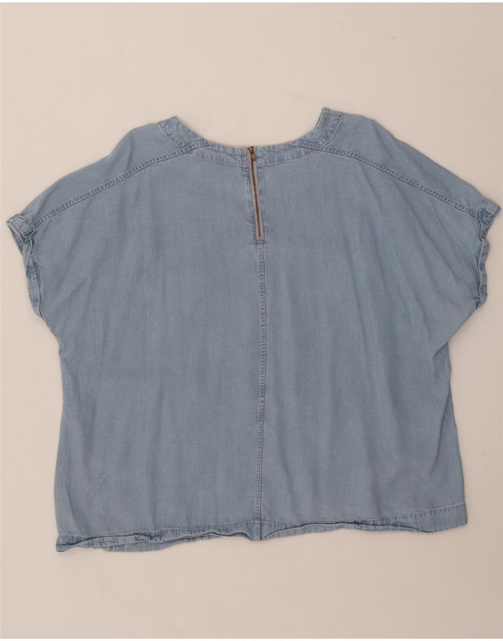 Blusa jeans feminina MARKS & SPENCER UK 20 2XL azul Lyocell