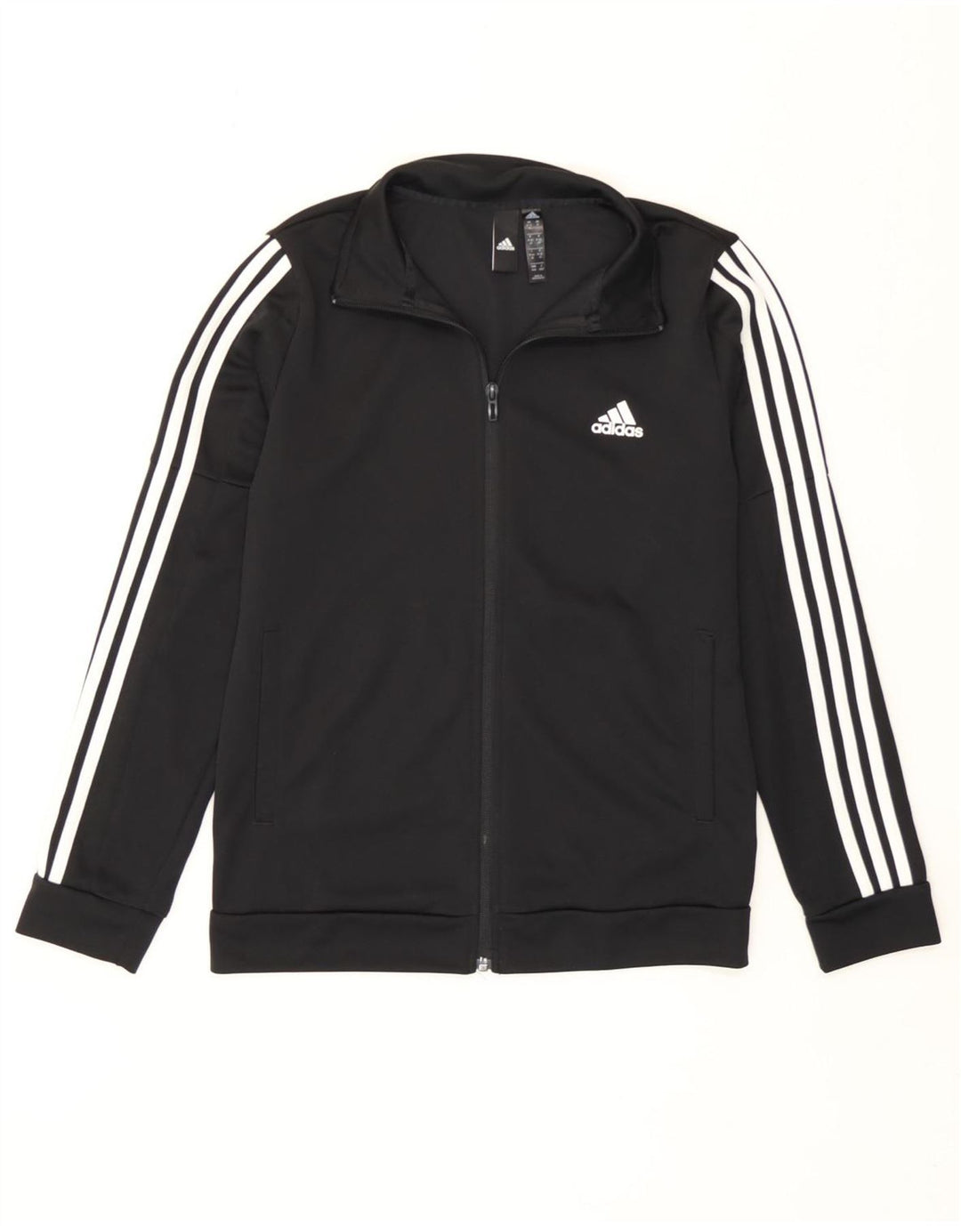 Adidas Womens Tracksuit Top Jacket UK 12 /14 Médio Preto Poliéster