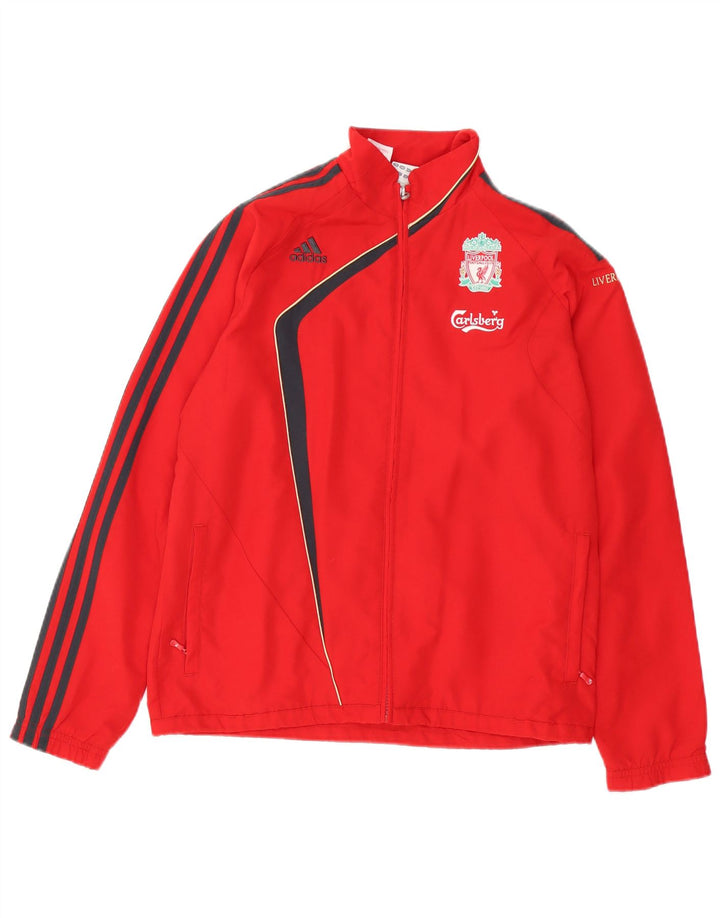ADIDAS Boys Liverpool Tracksuit Top Jacket 13-14 Anos Vermelho Colorblock