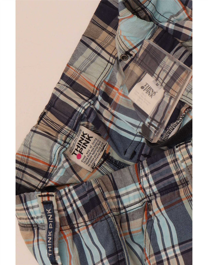 Calça Chino Masculina Think Pink Solta Fit Médio W30 L29 Xadrez Multicolorido