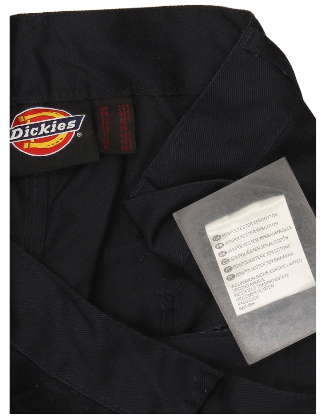 Calças Dickies Mens Straight Cargo W32 L30 Poliéster Azul Marinho