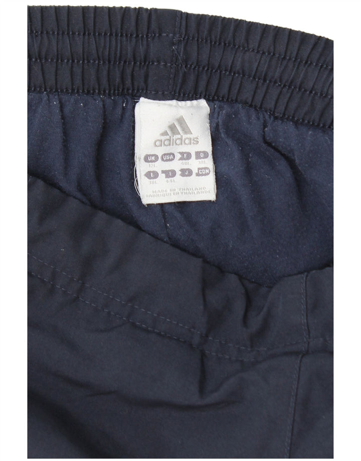 Calças de treino compridas ADIDAS para mulher UK 12 poliéster azul marinho médio