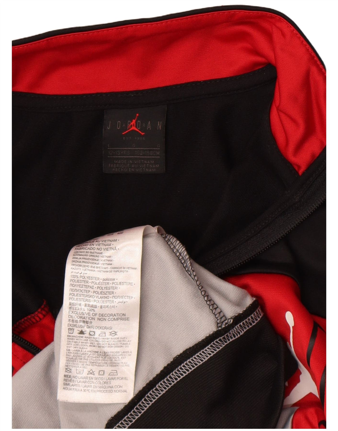 Jaqueta Jordan Boys Graphic Treino Top 12-13 Anos Grande Bloco Colorido Vermelho