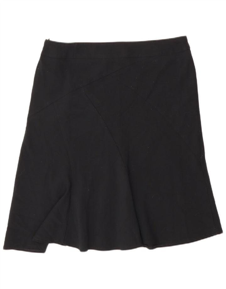 Saia feminina Marks & Spencer UK 14 grande W32 poliéster preto