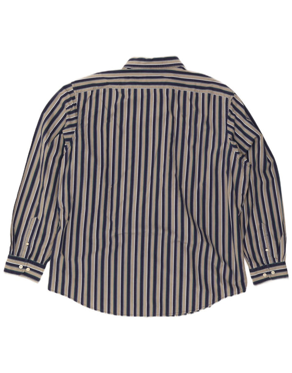 Camisa masculina Gap Classic Fit tamanho 18 1/2 2XL algodão listrado multicolorido