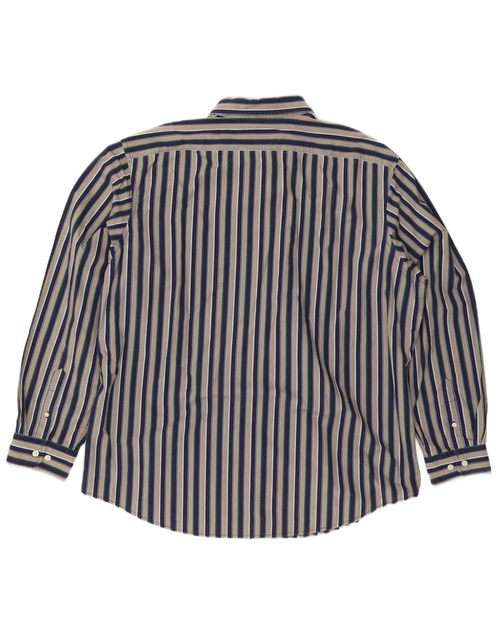 Camisa masculina Gap Classic Fit tamanho 18 1/2 2XL algodão listrado multicolorido