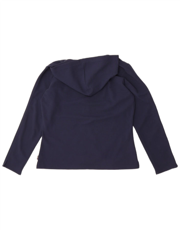 Reebok feminino com capuz oversized top manga comprida Reino Unido 10 pequeno azul marinho