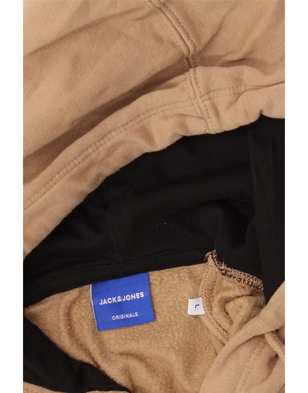 JACK & JONES Mens Graphic Hoodie Jumper Large Beige Cotton Vintage Jack & Jones and Second-Hand Jack & Jones from Messina Hembry 