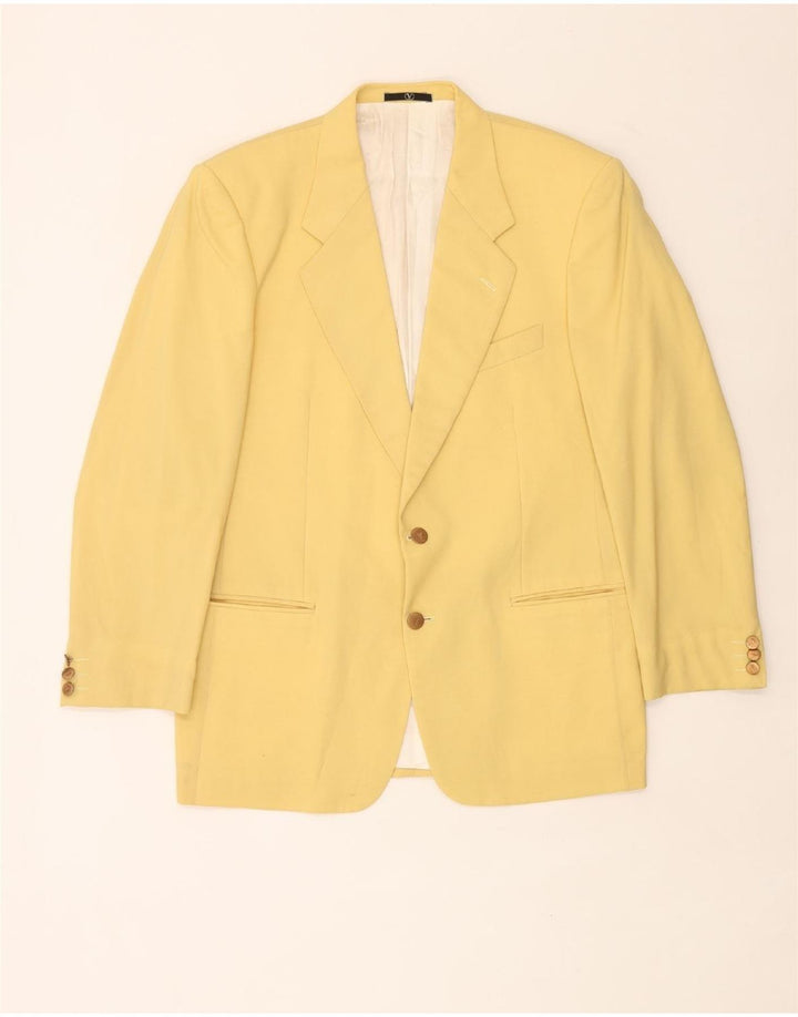 Jaqueta Blazer Masculina Valentino com 2 Botões IT 50 Lã Amarela Grande