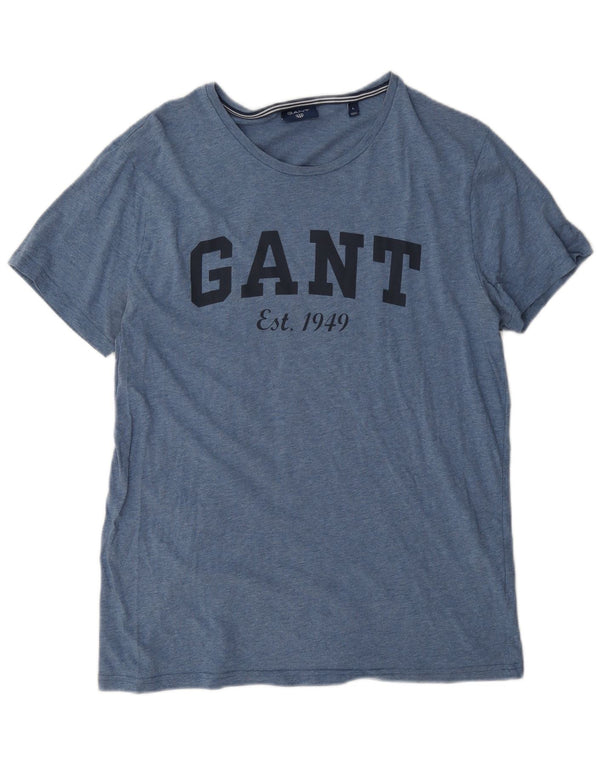 Gant Camiseta masculina gráfica Top grande algodão azul