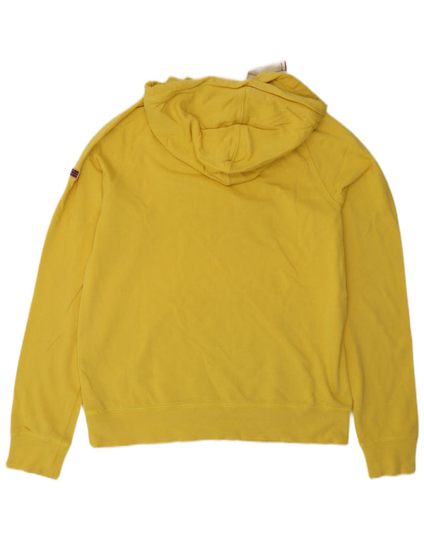 Suéter masculino com capuz gráfico Napapijri médio algodão amarelo