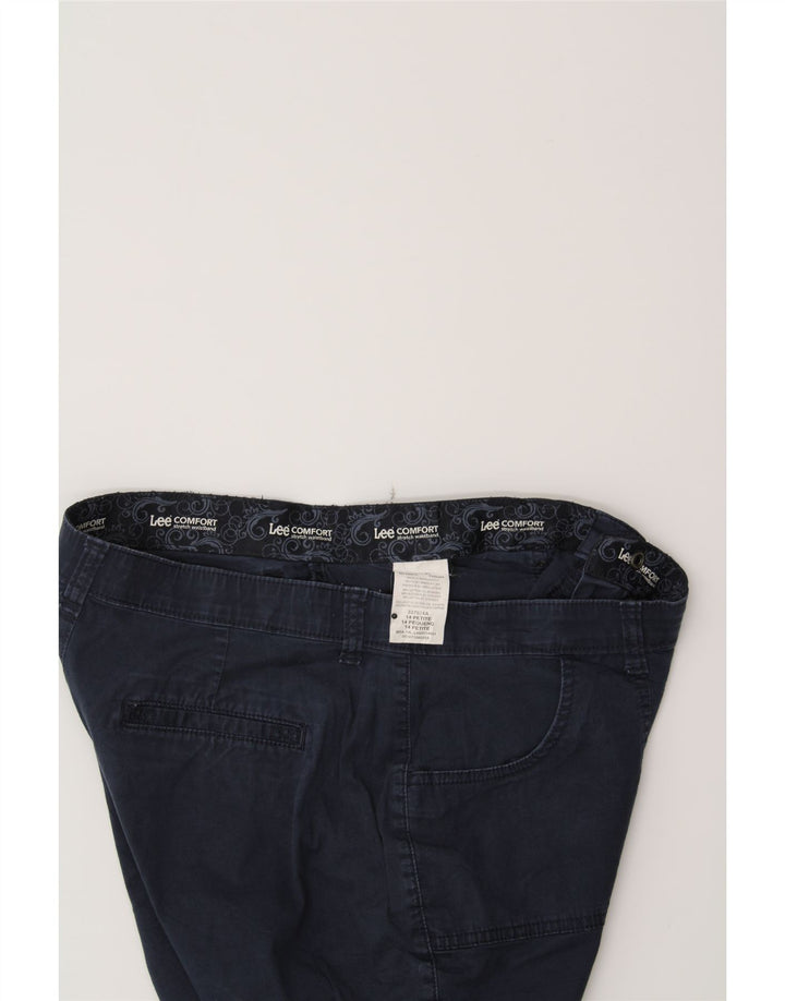 LEE Womens Petite Bermuda Shorts US 14 XL W36  Navy Blue Cotton Vintage Lee and Second-Hand Lee from Messina Hembry 