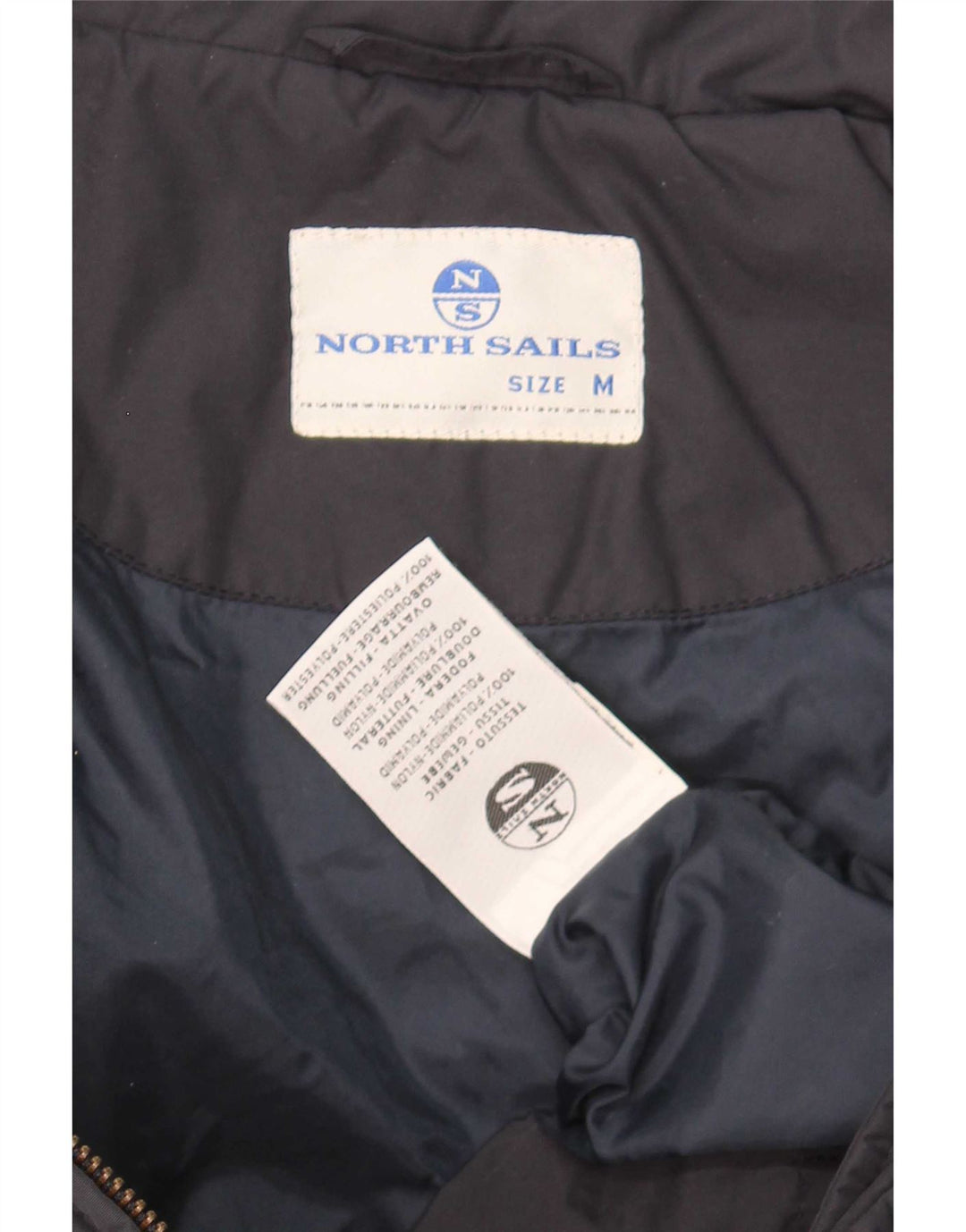 Jaqueta masculina acolchoada gráfica North Sails UK 38 médio azul marinho poliamida