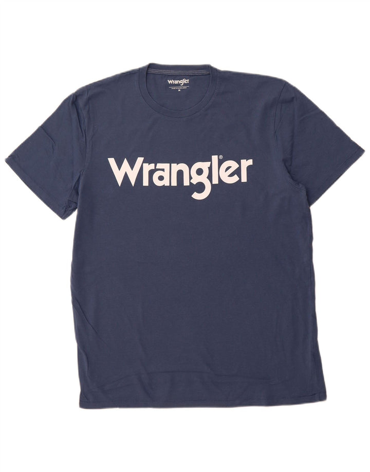 Camiseta gráfica masculina WRANGLER Top médio algodão azul marinho
