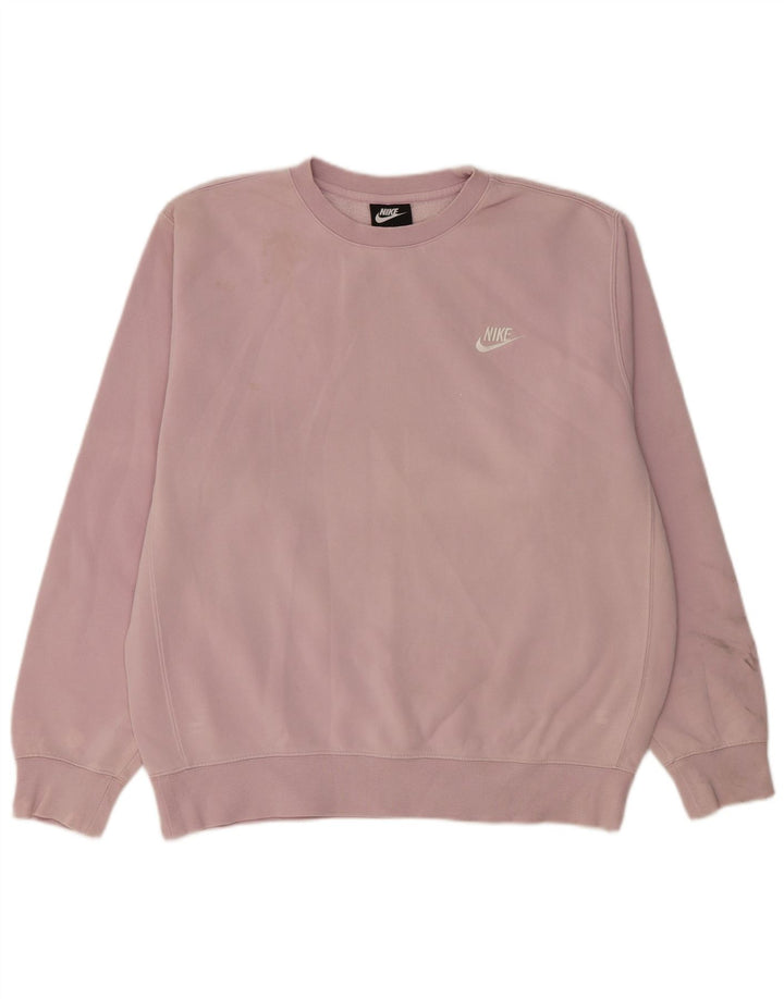 NIKE Womens Oversized Sweatshirt Jumper UK 14 Médio Roxo Algodão
