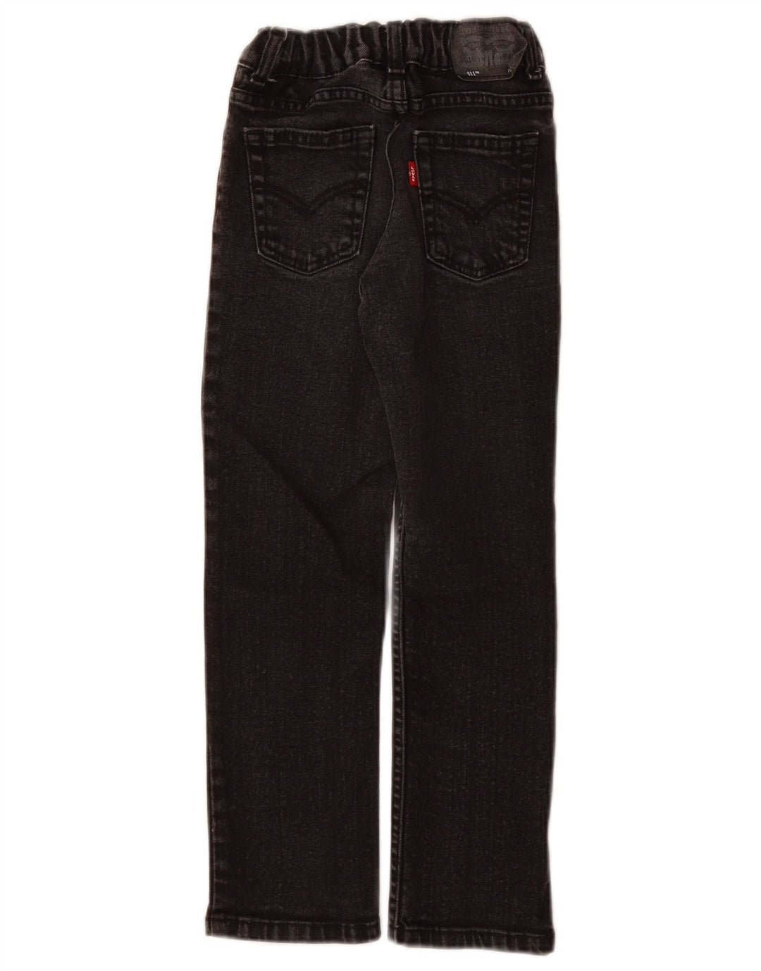 LEVI'S Boys 511 Slim Jeans 6-7 Anos W20 L22 Algodão Preto