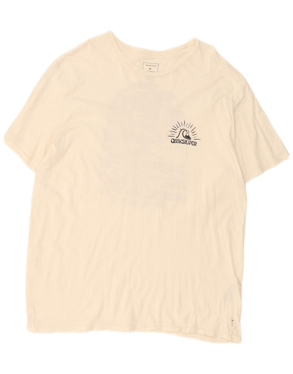 Camiseta masculina Quiksilver regular fit gráfica top 2XL algodão branco
