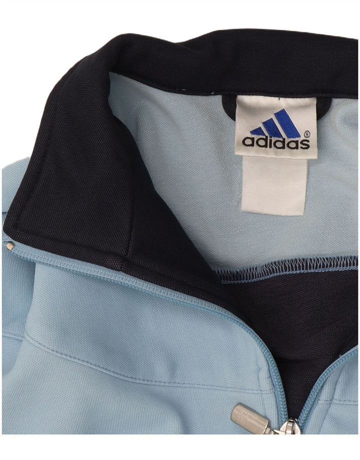 Adidas Womens Tracksuit Top Jacket UK 12 Médio Azul Marinho Colourblock