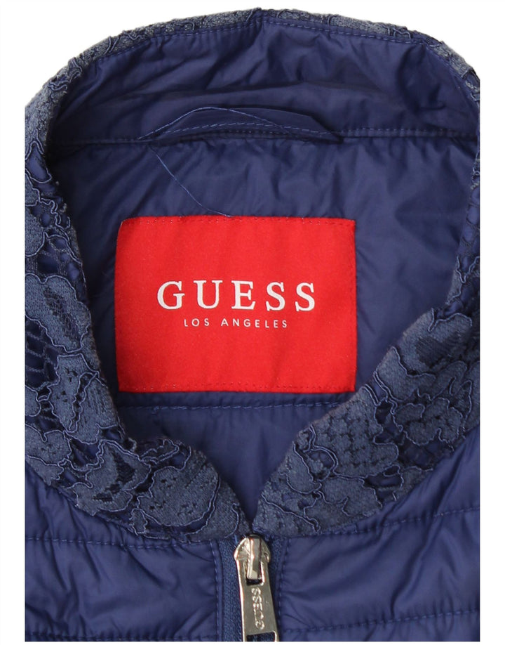 Jaqueta acolchoada feminina GUESS UK 12 médio azul floral