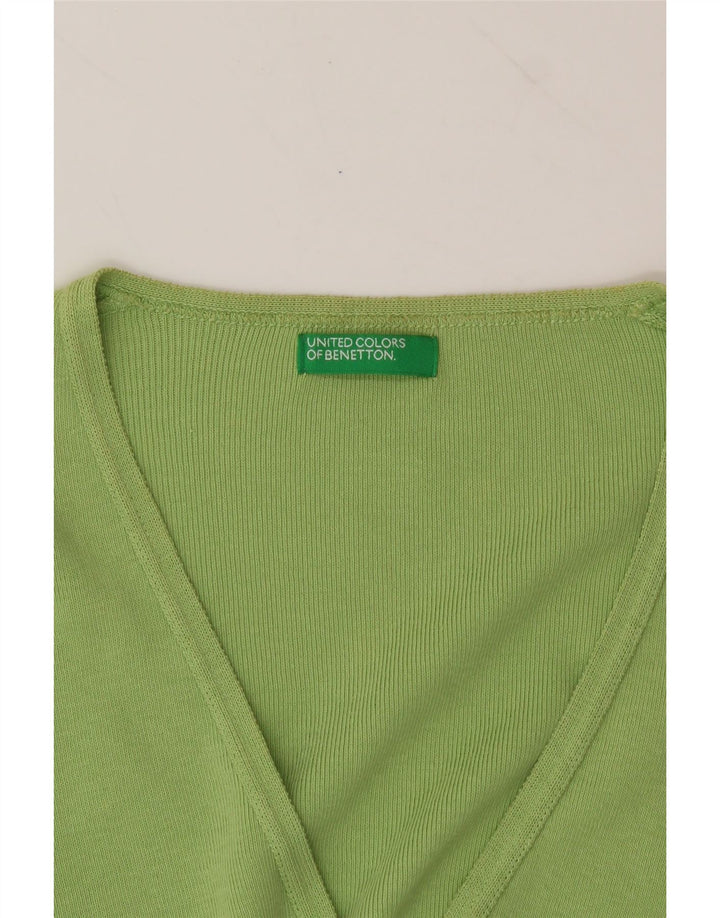 BENETTON Womens Cardigan Sweater UK 6 XS Green Cotton Vintage Benetton and Second-Hand Benetton from Messina Hembry 