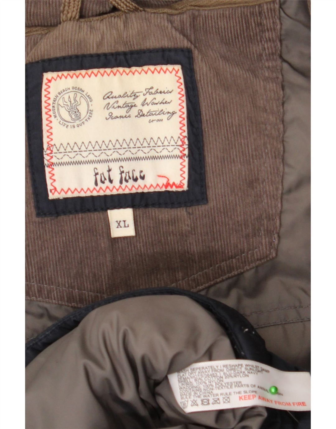 Colete acolchoado masculino FAT FACE UK 42 XL azul marinho poliéster