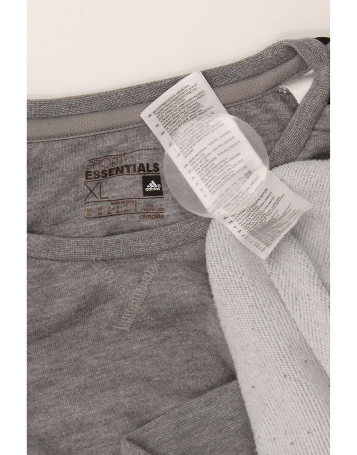 Adidas Mens Moletom Jumper XL Cinza Poliéster Flecked