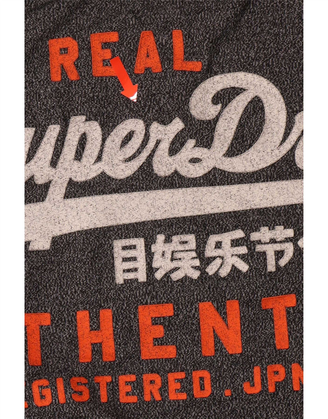 Camiseta gráfica masculina Superdry Top algodão manchado cinza médio