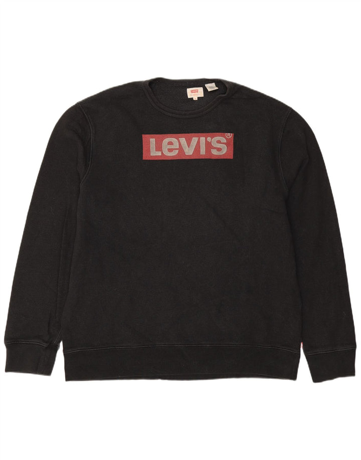 LEVI'S moletom gráfico masculino Jumper XL algodão preto