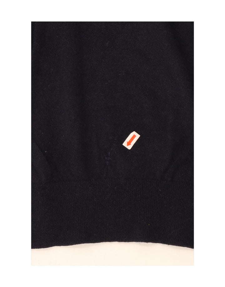 Suéter masculino TOMMY HILFIGER com decote em V grande lã azul marinho