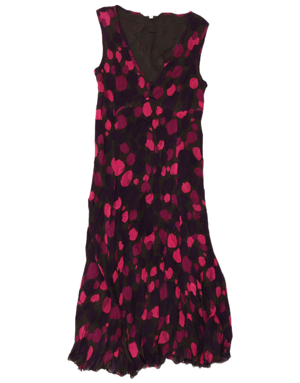 Vestido maxi feminino sem mangas EAST UK 14 médio multicolorido manchado