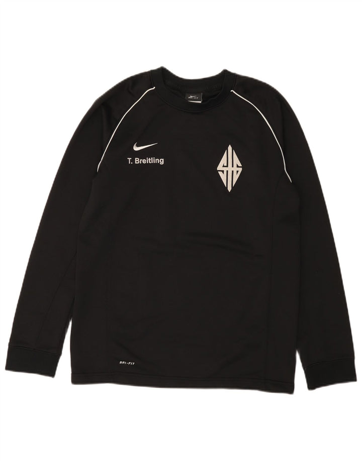 Top gráfico Nike Boys Dri Fit manga comprida 13-14 anos XL preto poliéster