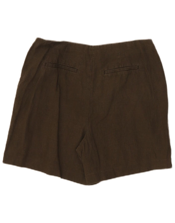 Boden Womens Chino Shorts UK 12 Médio W32 Linho Cáqui